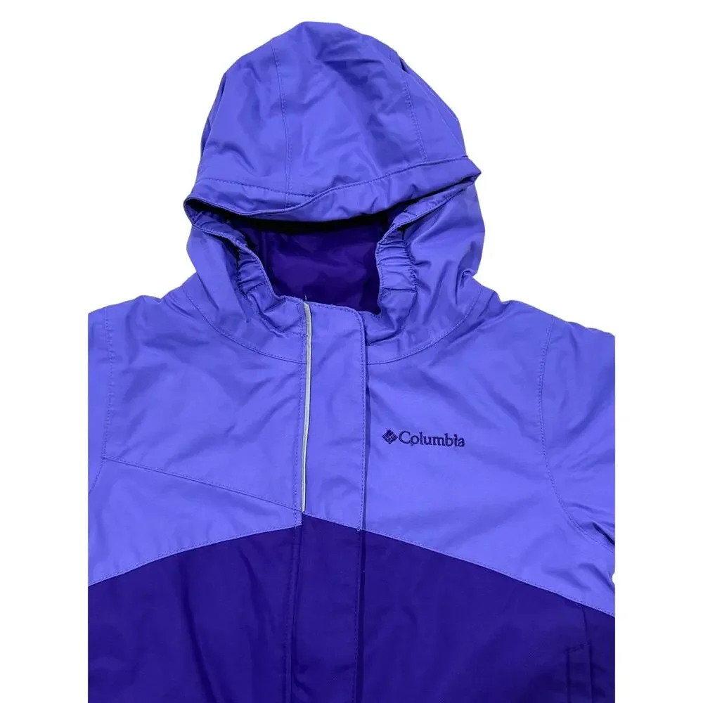 Columbia Toddler 3T Hooded Rain Windbreaker Jacket Purple Navy